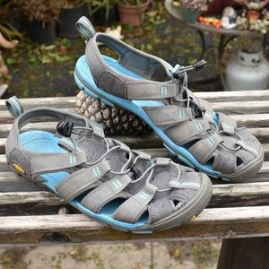 KEEN CLEARWATER CNX VEGAN SPORT SANDALS GRAY BLUE